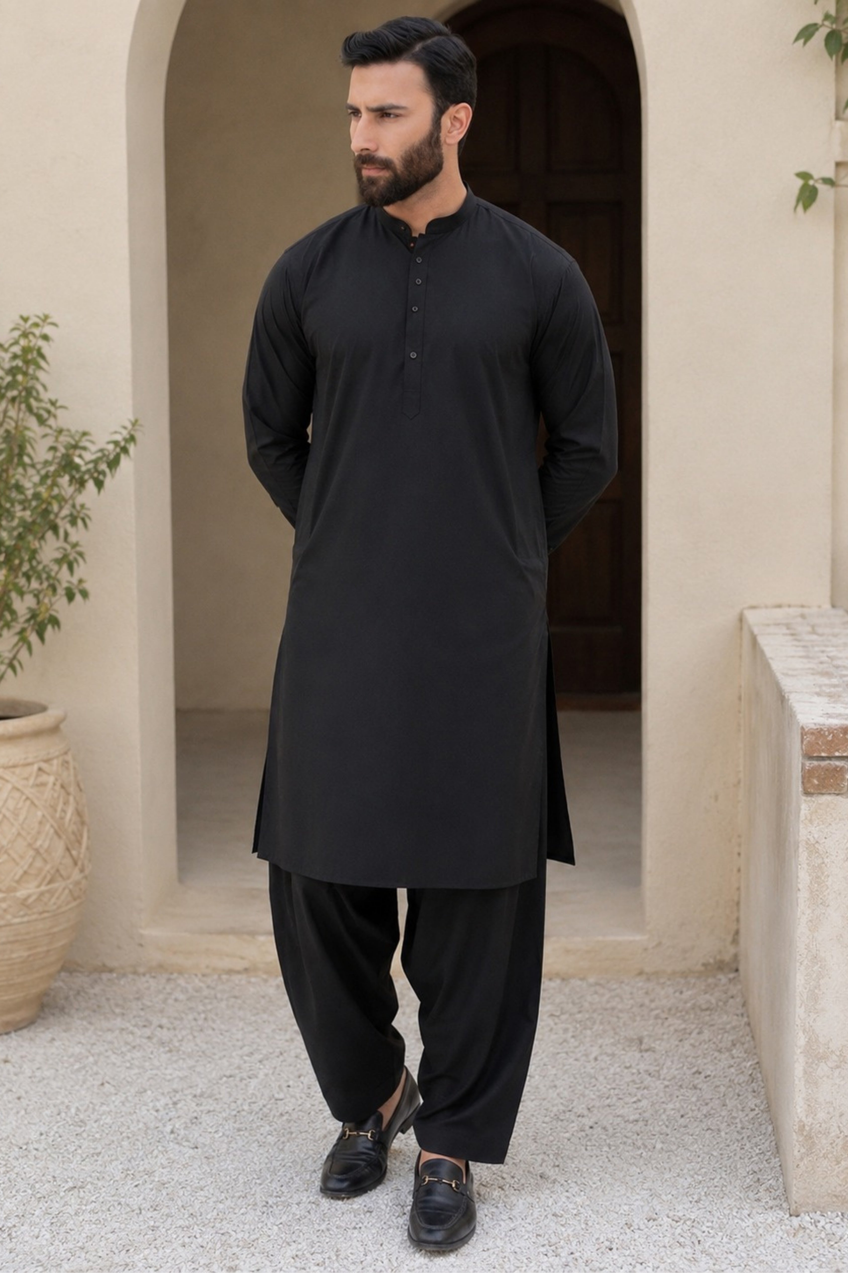 Shahenshah Cotton-JET-BLACK-PC007