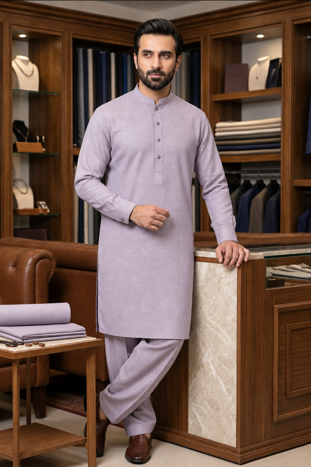 Majestic Wash & Wear Suit-LEVENDER-MW006