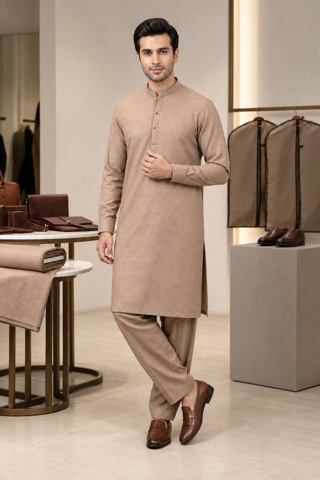 Majestic Wash & Wear Suit-BROWN-MW004