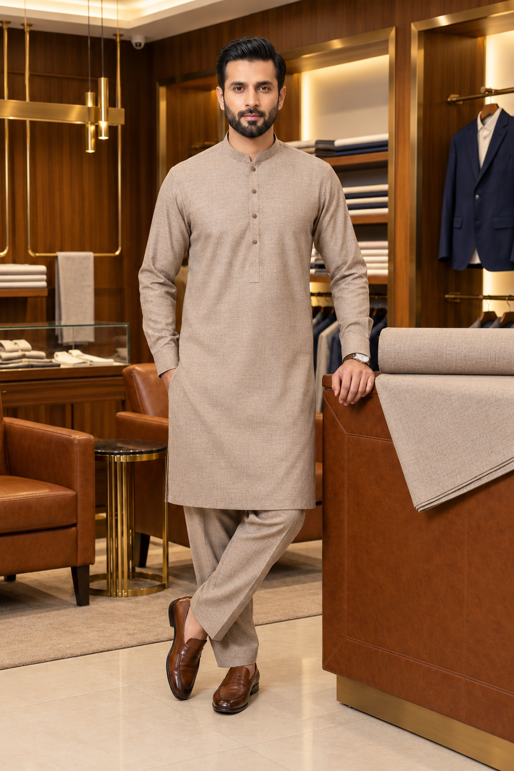 Majestic Wash & Wear Suit-BROWN-MW002